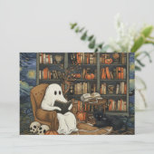 Ghost Book Reader Lesen der Buchliteratur Lover Einladung (Stehend Vorderseite)
