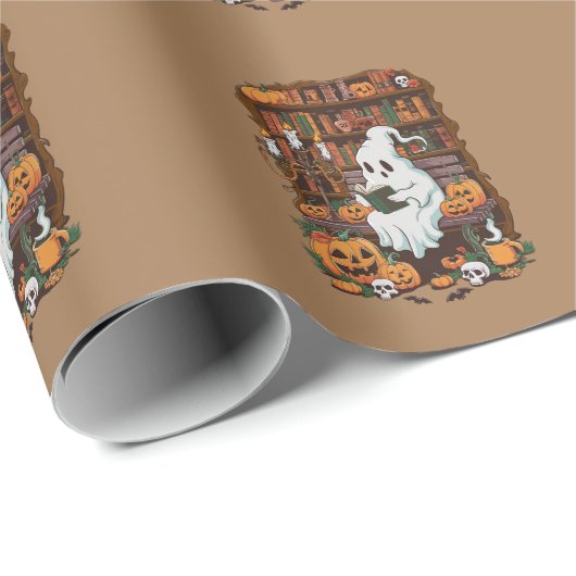 Ghost Book Reader Lover Gift Reader Geschenkpapier (Rolleneckpunkt)