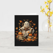 Ghost Book Reading Pumpkin Gothic Halloween Teache Karte (Gelbe Blume)