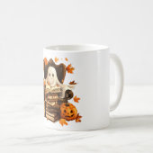 Ghost Book Reading Pumpkin Halloween Lehrer Kaffeetasse (VorderseiteRechts)
