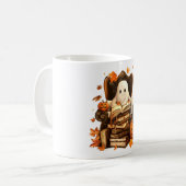 Ghost Book Reading Pumpkin Halloween Lehrer Kaffeetasse (Vorderseite Links)