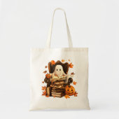 Ghost Book Reading Pumpkin Halloween Lehrer Tragetasche (Vorne)