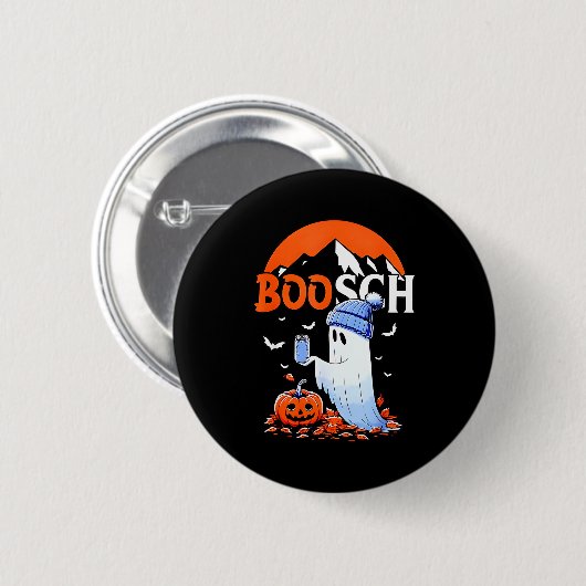 Ghost Boosch Beer Halloween  Button (Vorne & Hinten)