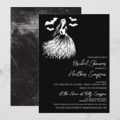Ghost Bride Black Brautparty Einladung (Vorne/Hinten)