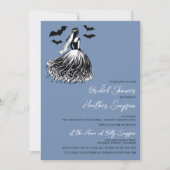 Ghost Bride Blue Brautparty Einladung (Vorderseite)