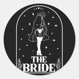 Ghost Bride Coven Gothic Halloween Wedding Bachelo Runder Aufkleber