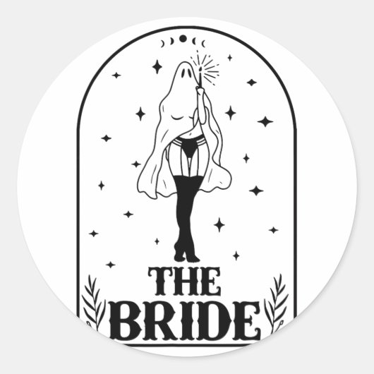 Ghost Bride Coven Witchy Gothic Wedding Bacheloret Runder Aufkleber (Vorderseite)