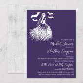Ghost Bride Lila Brautparty Einladung (Vorne/Hinten)