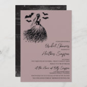 Ghost Bride Mauve Brautparty Einladung (Vorne/Hinten)