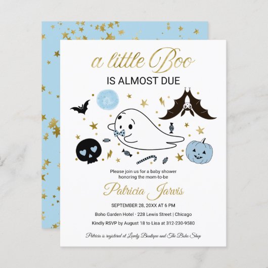 Ghost Budget Halloween Kinderdusche Einladung (Vorne/Hinten)