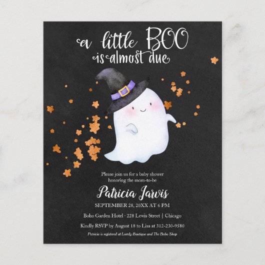 Ghost Budget Halloween Kinderdusche Einladung (Vorderseite)