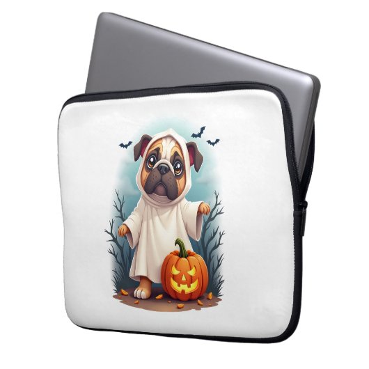 Ghost Bulldog Boo Laptopschutzhülle (Vorderseite Links)
