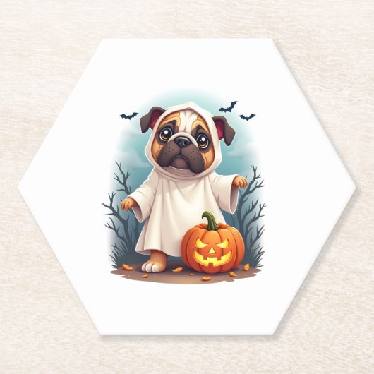 Ghost Bulldog Boo Untersetzer (Vorderseite)