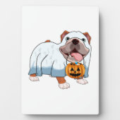Ghost Bulldog Halloween Dog Fotoplatte (Vorderseite)