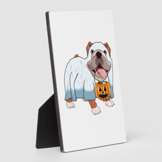Ghost Bulldog Halloween Dog Fotoplatte (Seite)