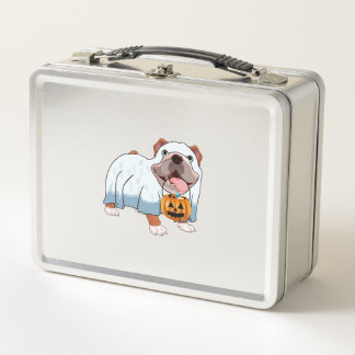 Ghost Bulldog Halloween Dog Metall Brotdose