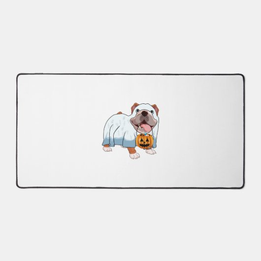 Ghost Bulldog Halloween Dog Schreibtischunterlage (Vorderseite)