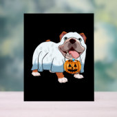 Ghost Bulldog Halloween Hund Acrylschild (Neutral)
