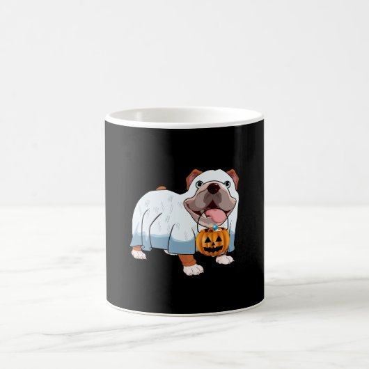 Ghost Bulldog Halloween Hund Kaffeetasse (Mittel)