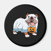 Ghost Bulldog Halloween Hund Magnet (Vorne)