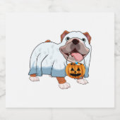 Ghost Bulldog Halloween Hund Schaumweinetikett (Einzelnes Label)