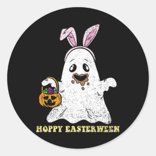 Ghost Bunny Hoppy Ostereier Jagen Frühjahr Männer Runder Aufkleber
