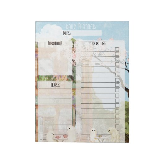 Ghost Cafe Daily Planner Notizblock (Rotiert)