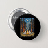 Ghost Campfire Camping Lover Forest Gothic Hallowe Button (Vorne & Hinten)