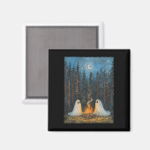 Ghost Campfire Camping Lover Forest Gothic Hallowe Magnet (Vorderseite/Rückseite)