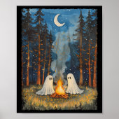 Ghost Campfire Camping Lover Forest Gothic Hallowe Poster (Vorne)