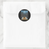 Ghost Campfire Camping Lover Forest Gothic Hallowe Runder Aufkleber (Tasche)