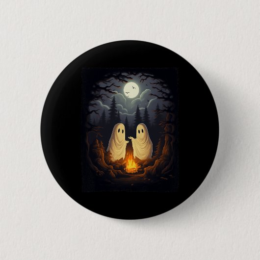 Ghost Camping Campfire Gotische Halloween Männer F Button (Vorderseite)
