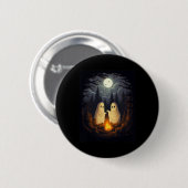 Ghost Camping Campfire Gotische Halloween Männer F Button (Vorne & Hinten)