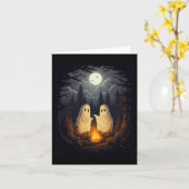 Ghost Camping Campfire Gotische Halloween Männer F Karte (Gelbe Blume)
