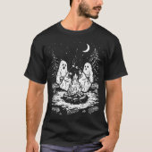 Ghost Camping Campfire Marshmallow Spooky T-Shirt (Vorderseite)