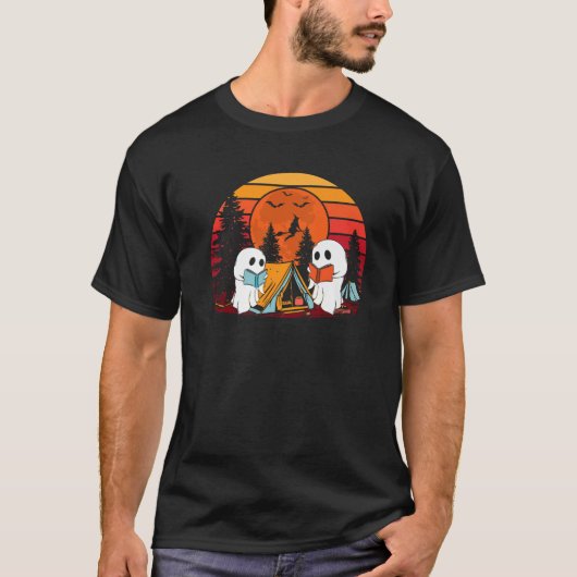 Ghost Camping Lesebuch Lover Halloween Reading T-Shirt (Vorderseite)