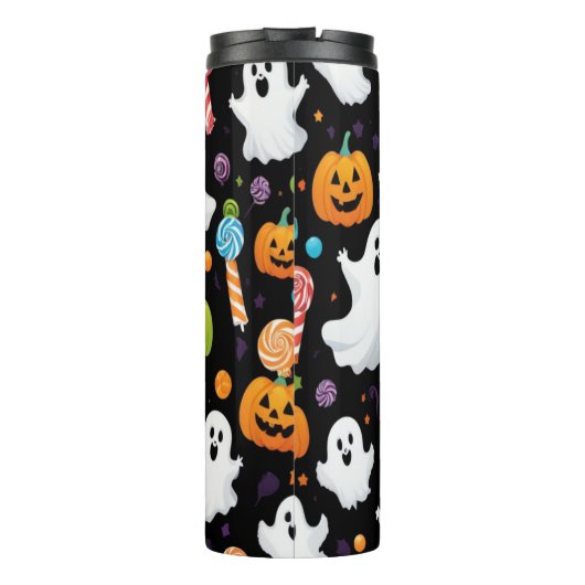 Ghost Candy Halloween Black Thermosbecher (Rückseite)