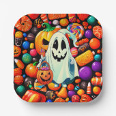 Ghost Candy Halloween Niedlich Pappteller (Vorderseite)