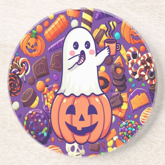 Ghost Candy Halloween Niedlich zu Spooky Getränkeuntersetzer (Vorne)