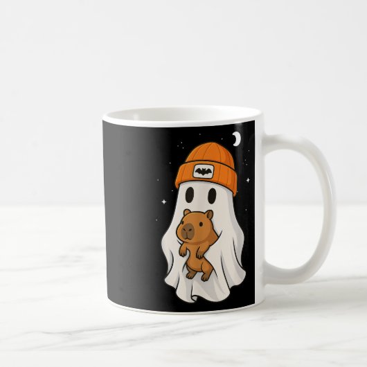 Ghost Capybara Halloween Animal Lover Benie Hat B Kaffeetasse (Rechts)