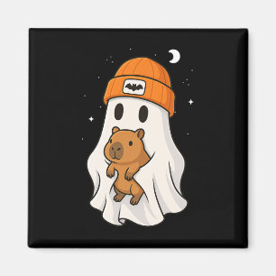 Ghost Capybara Halloween Animal Lover Benie Hat B Magnet