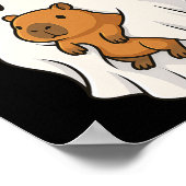 Ghost Capybara Halloween Animal Lover Benie Hat B Poster (Ecke)