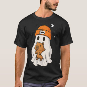 Ghost Capybara Halloween Tierliebhaber Beanie-Mütz T-Shirt