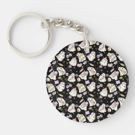 Ghost-Cartoon-Design Schlüsselanhänger