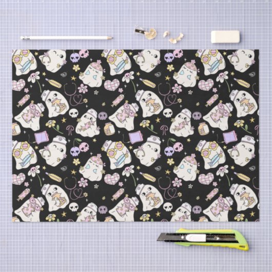 Ghost-Cartoon-Design Seidenpapier (Handwerk)