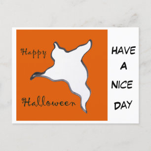 Ghost Cartoon Happy Halloween Cust. Postkarte