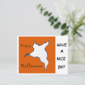 Ghost Cartoon Happy Halloween Cust. Postkarte (Stehend Vorderseite)