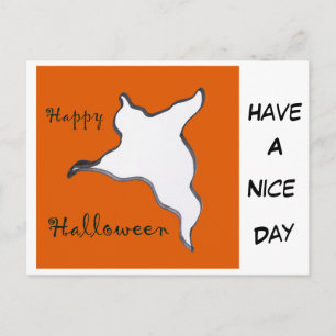 Ghost Cartoon Happy Halloween Cust. Postkarte