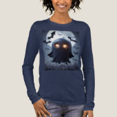 Ghost-Cartoon mit Fledermäusen Tri-Blend Shirt (Vorderseite)