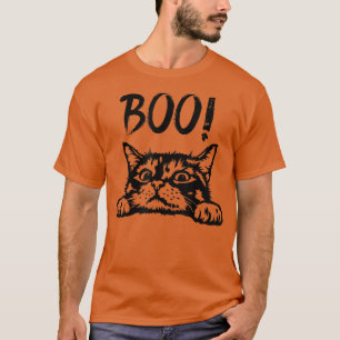 Ghost Cat Boo Animal Pet Funny Hiding Peekaboo Hal T-Shirt